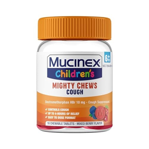 Mucinex Children's Daytime Cough Relief Chews, Mixed Berry, 16 ct