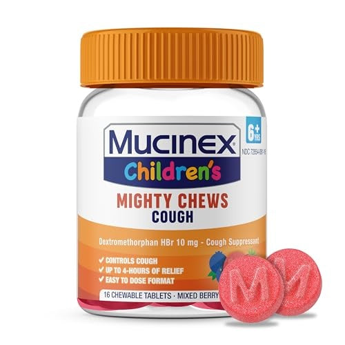 Mucinex Children's Daytime Cough Relief Chews, Mixed Berry, 16 ct
