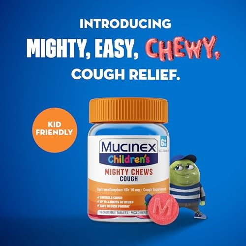 Mucinex Children's Daytime Cough Relief Chews, Mixed Berry, 16 ct