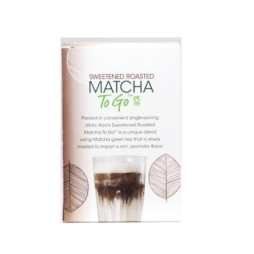 Aiya Japanese Sweetened Roasted Matcha To Go Sticks 8 Packets 3.38oz