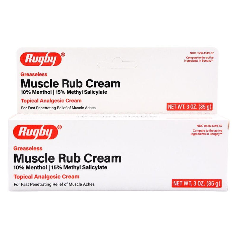 Rugby Muscle Rub Cream - Fast Relief, Greaseless 3oz