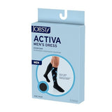 JOBST ACTIVA Men's Dress 15-20 MmHg Compression Socks Knee High Closed Toe, Black, Medium