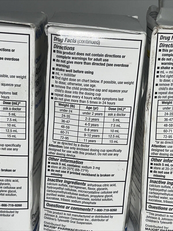 Major Pharma Children’s Acetaminophen Liquid Cherry 160mg