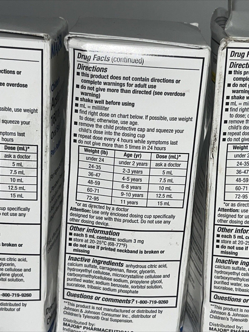 Major Pharma Children’s Acetaminophen Liquid Cherry 160mg