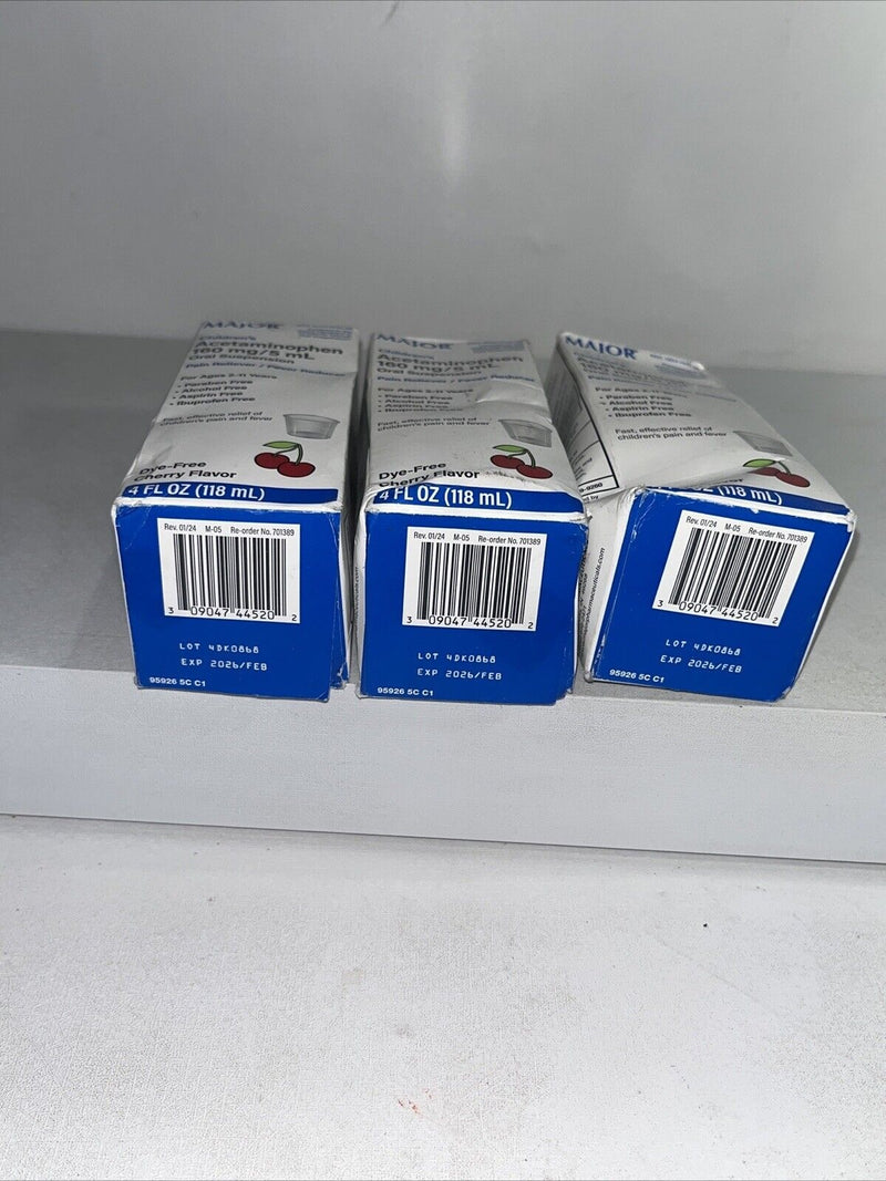 Major Pharma Children’s Acetaminophen Liquid Cherry 160mg