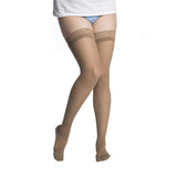 Sigvaris Style Sheer Women's Thigh-High Compression Stockings, 20-30 mmHg, Warm Sand, Large Long