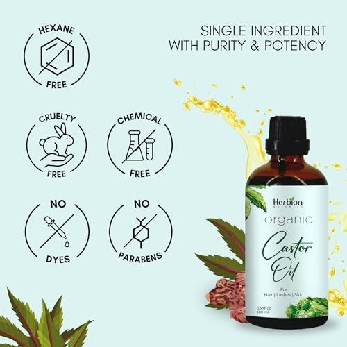 Herbion Naturals Organic Castor Oil 3.38 Oz