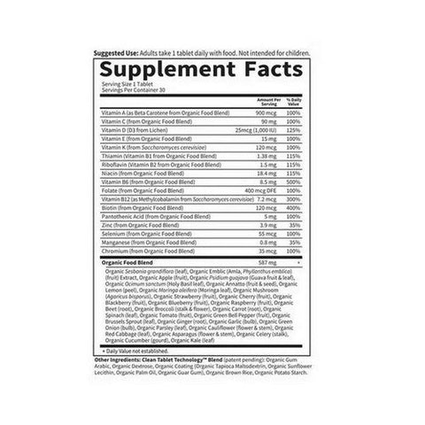 Garden of Life Mykind Men's Once Daily Multivitamin 60 Tablets