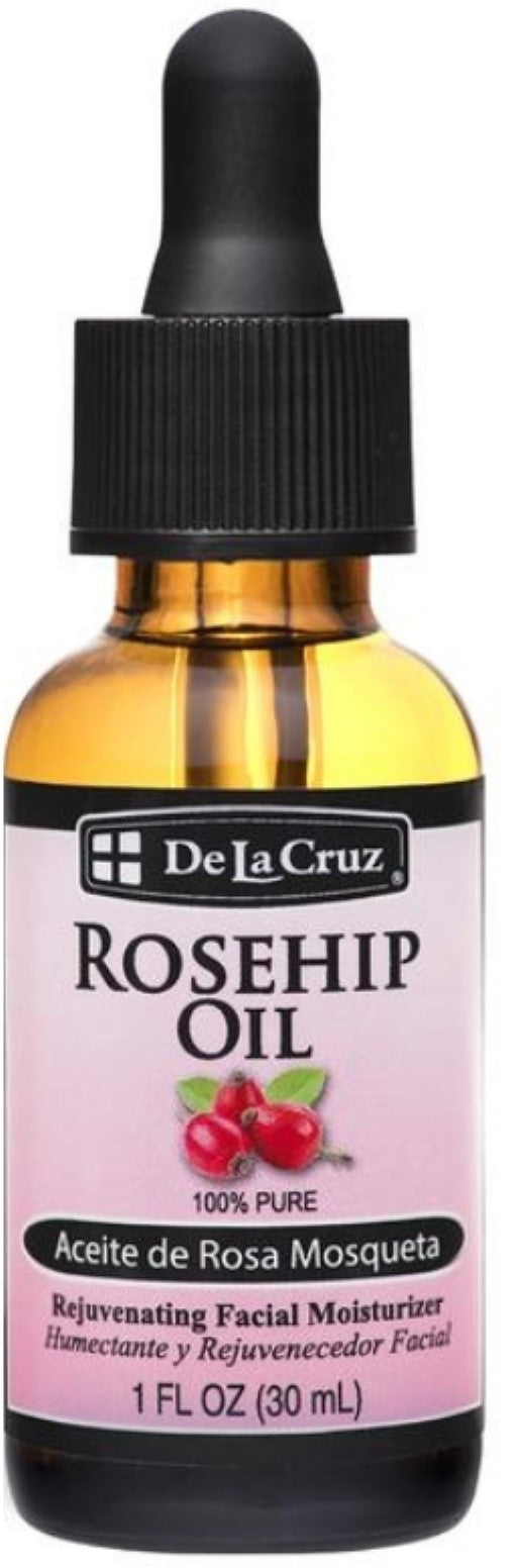 De La Cruz, 100% Pure Rosehip Oil, Rejuvenating Facial Moisturizer, 1 Fl Oz