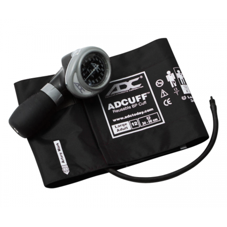ADC Diagnostix 703 Palm Aneroid Sphygmomanometer, Large Adult, Black
