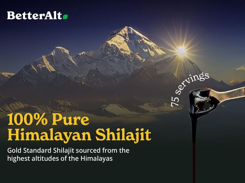 Betteralt Himalayan Pure Shilajit Resin - 85+ Trace Minerals for Energy & Immunity 1.06 Oz