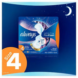Always Infinity Feminine Pads with Wings, Size 4, Overnight, 26 CT