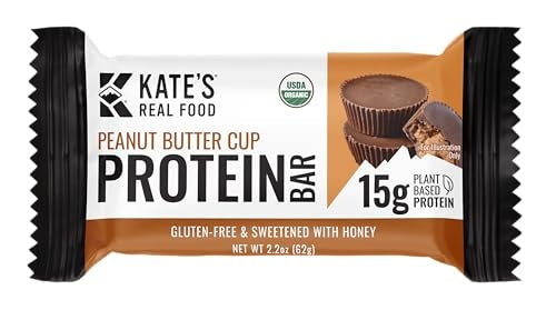 Kates Real Food Peanut Butter Organic Protein Bars 2.2 Oz