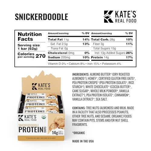 Kates Real Food Organic Protein Bars 2.2 Oz