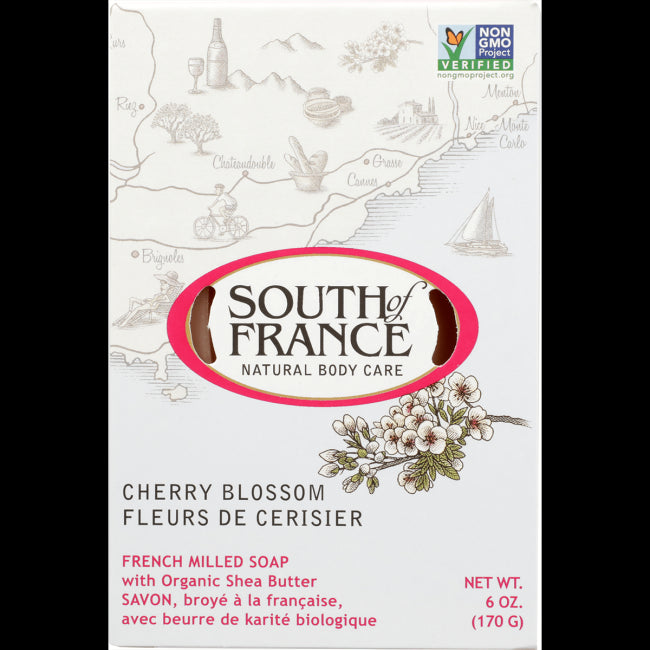South of France Triple Milled Soap Cherry Blossom 6 Oz Bars