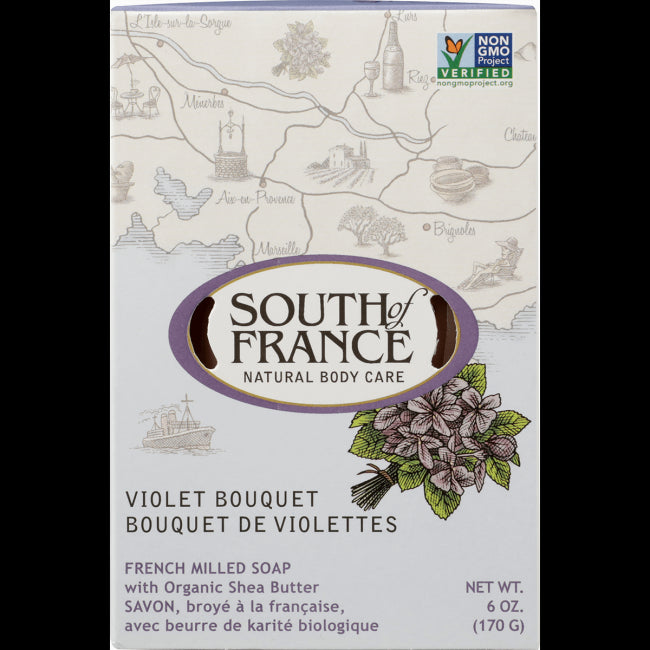 South of France Triple Milled Soap Fresh Violet 6 Oz Bars