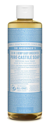 Dr. Bronner's Baby Unscented Pure-Castile Soap, 16 oz