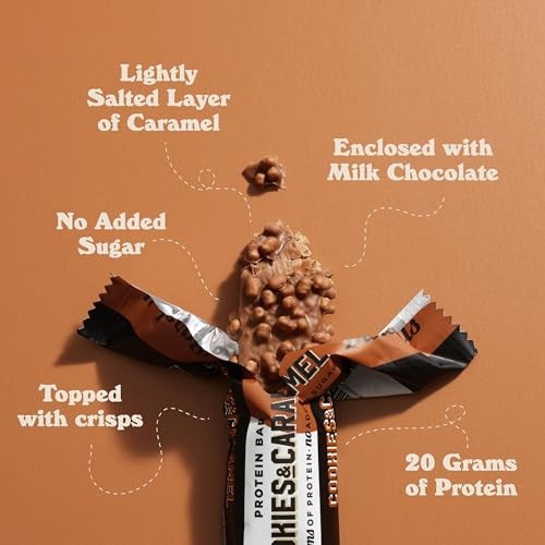 Barebells Cookies & Caramel Protein Bars, 20 g Protein, 1.94 oz, 12 ct