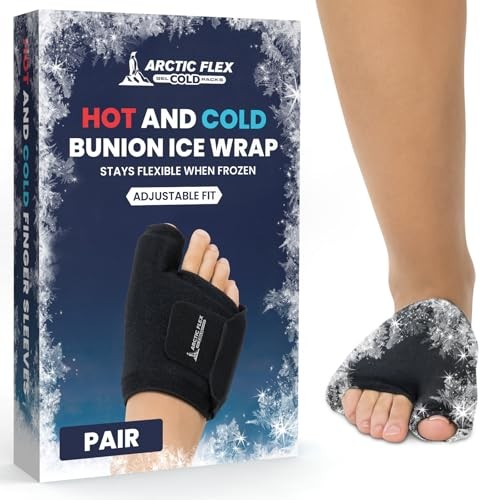 Arctic Flex Foot Ice Pack (Pair) Toe Wrap for Bunion, Plantar Fasciitis, Hallux Valgus, Gout, Swelling & Injuries - Cold & Heat Gel Therapy for Joint