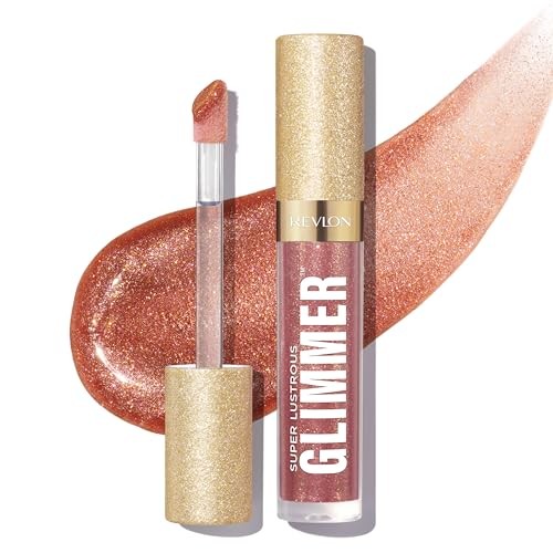 Revlon Super Lustrous Glimmer Gloss Plant Based Glitter 005 Glazed Almond 0.13 Fl Oz