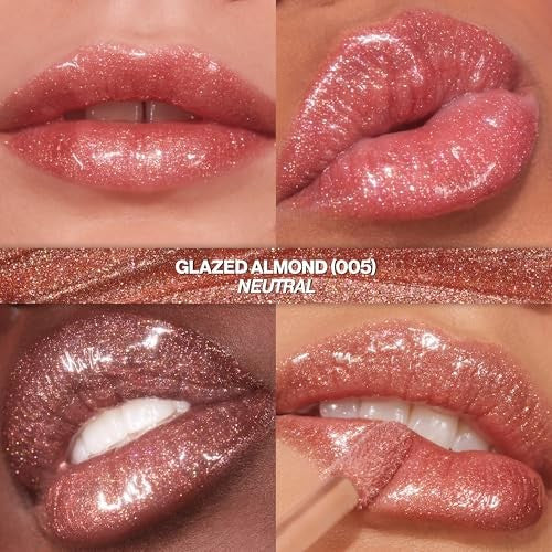 Revlon Super Lustrous Glimmer Gloss Plant Based Glitter 005 Glazed Almond 0.13 Fl Oz