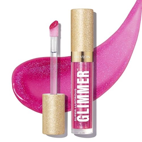Revlon Super Lustrous Glimmer Gloss Plant Based Glitter 009 Razz Beamy 0.13 Fl Oz