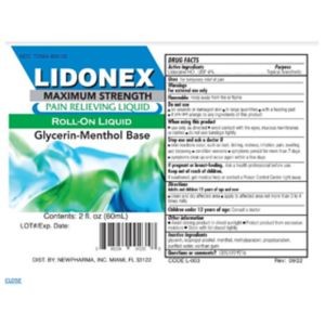 Lidonex Maximum Strength Pain Relief Roll On 2 oz