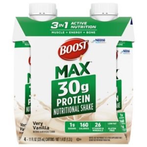 Boost Max Protein Nutritional Drink, Vanilla, 4 Ct