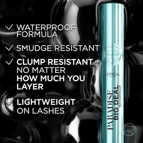 L'Oreal Paris Paradise Waterproof Mascara, Black 0.33 oz