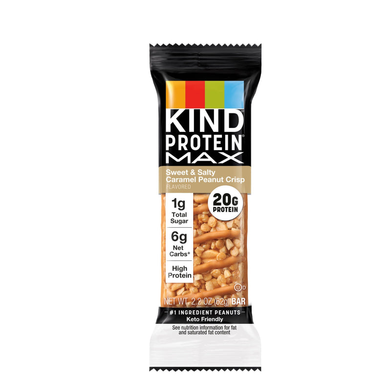 Kind Protein Max Sweet & Salty Caramel Peanut Crisp Protein Bar, 2.2 oz
