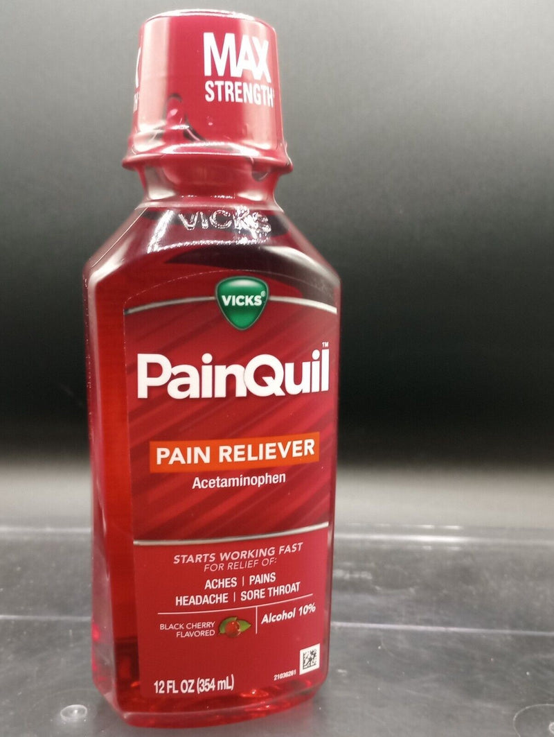 Vick's PainQuil Maximum Strength Pain Relieving Liquid, Black Cherry, 12 OZ