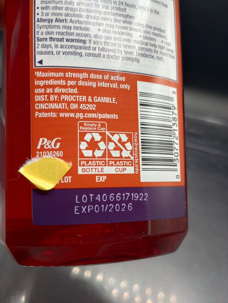 Vick's PainQuil Maximum Strength Pain Relieving Liquid, Black Cherry, 12 OZ