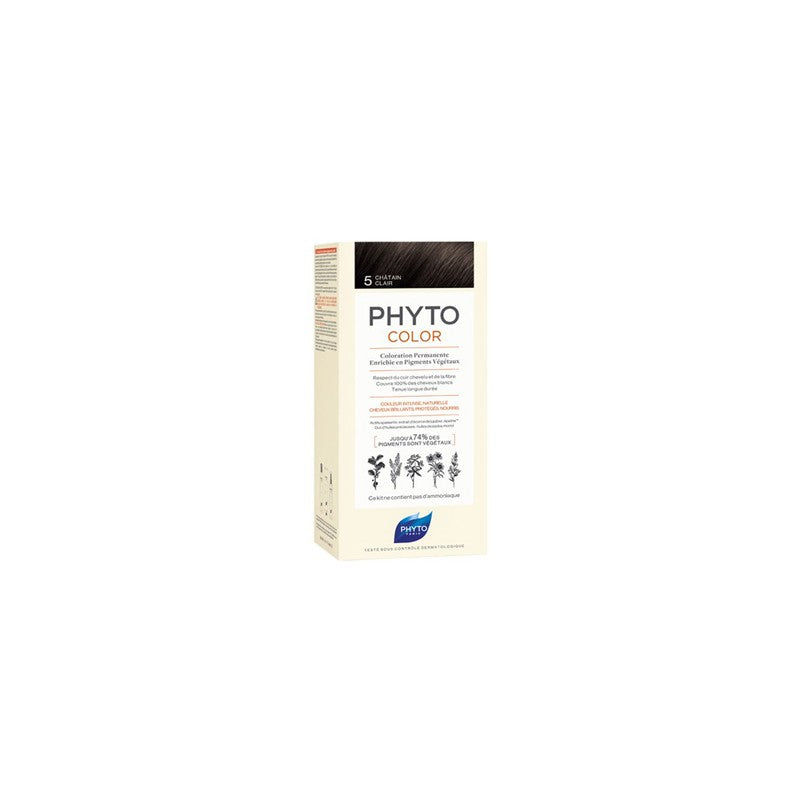 Phyto Phytocolor Permanent Hair Colour, 5 Light Brown, 180 g