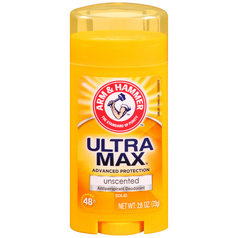 Arm & Hammer Ultra Max Solid Antiperspirant Deodorant, Unscented, 2.6 oz