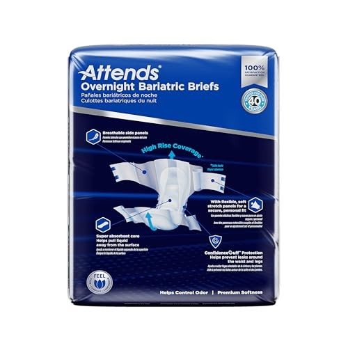 Attends Bariatric Incontinence Disposable Briefs, 5X-Large Tab Closures Ultimate Absorbency