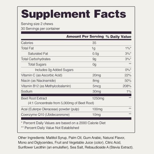 Snap Heart Beets Dietary Supplements Chewables 60ct