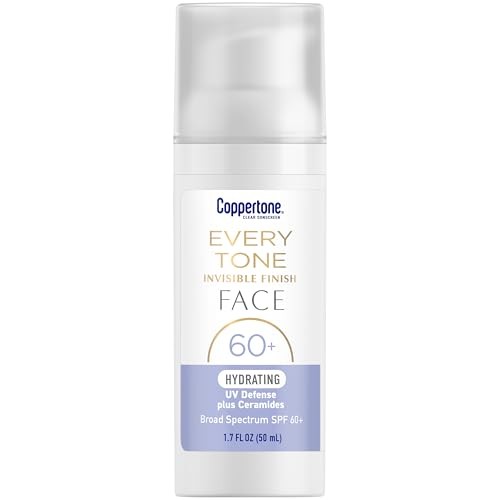 Coppertone Every Tone Invisible Finish Hydrating UV Defense Face Sunscreen SPF 60 with Ceramides - 1.7 Fl Oz