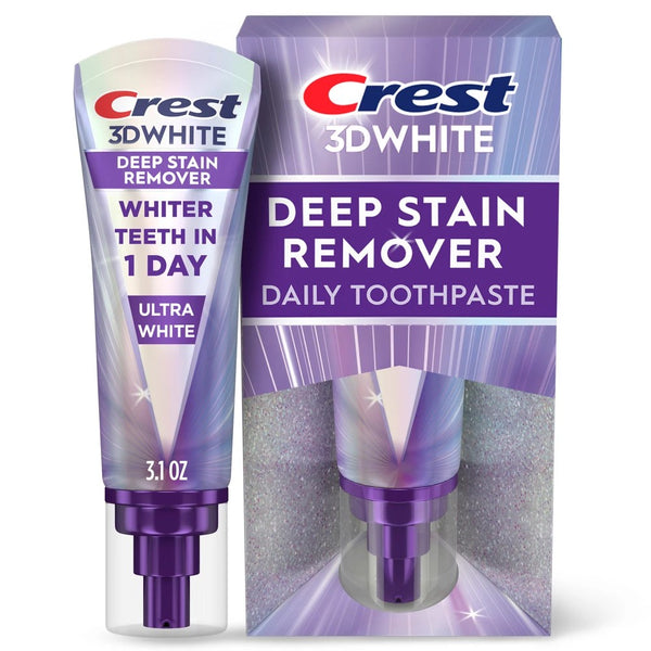 Crest 3D White Deep Stain Remover Daily Toothpaste - Ultra White - 3.1oz