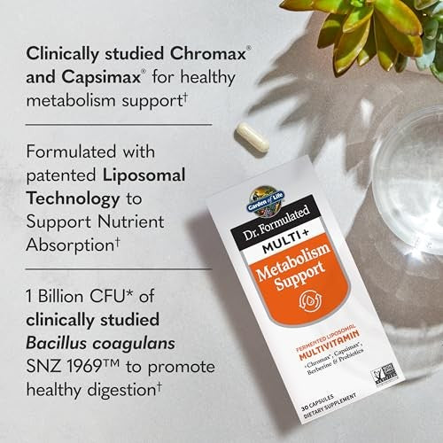 Garden of Life, Dr. Formulated Multi+, Metabolism Support, 30 Capsules