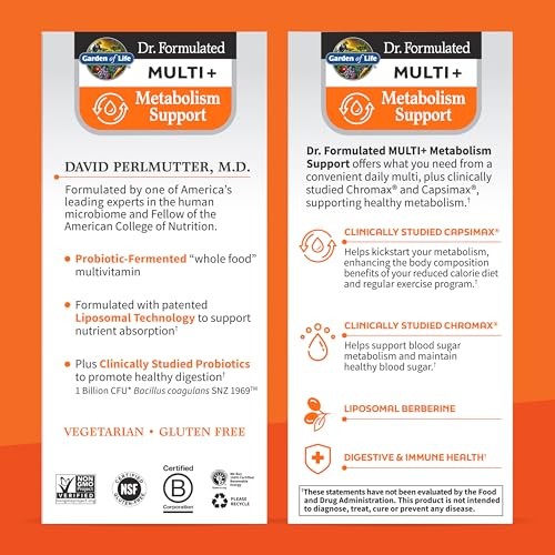 Garden of Life, Dr. Formulated Multi+, Metabolism Support, 30 Capsules