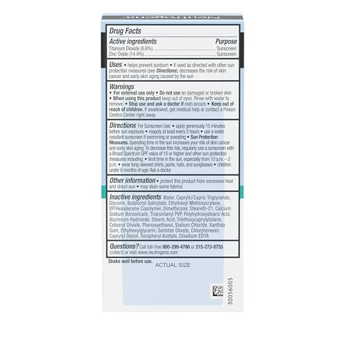 Neutrogena Ultra Sheer Mineral Liquid Face Sunscreen, SPF 70, 1.4 OZ