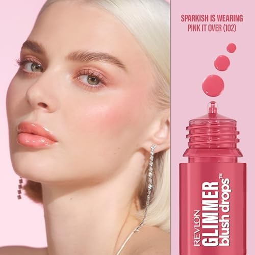 Revlon Glimmer Blush Drops Liquid Blush 102 Pink It Over 0.32 Fl Oz