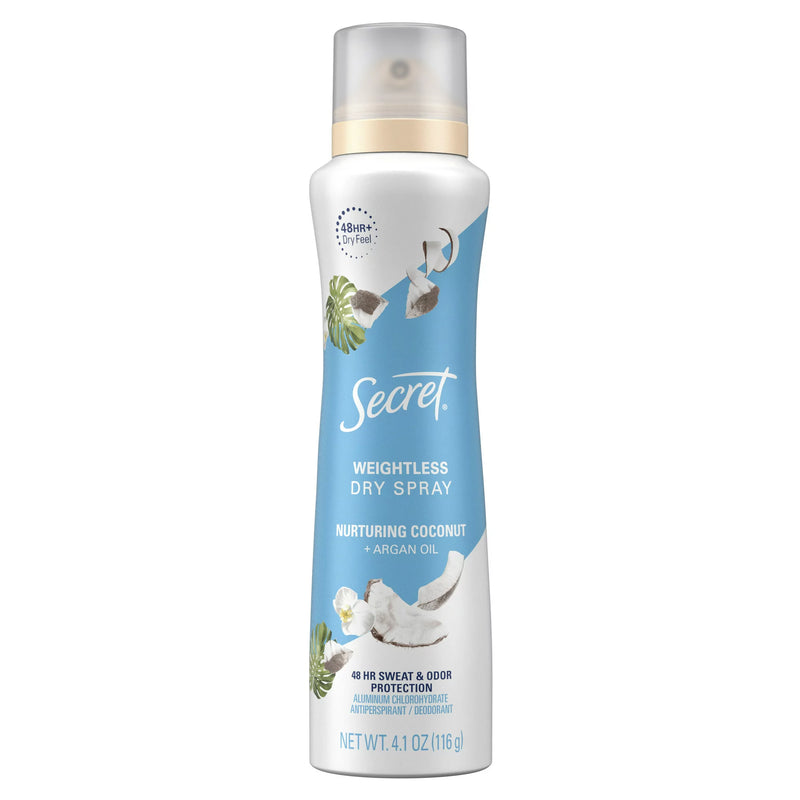 Secreto de coco de spray seco sin peso 4.1 oz