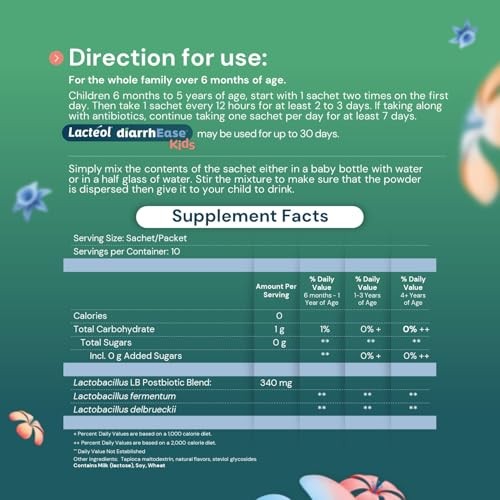 Lacteol Kids Diarrhea Relief Powder Packets 10ct