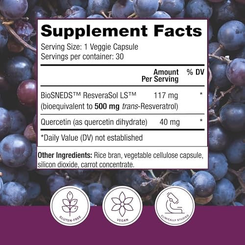 Reserveage Beauty Resveratrol Plus 500 Mg - 30 Veggie Capsules