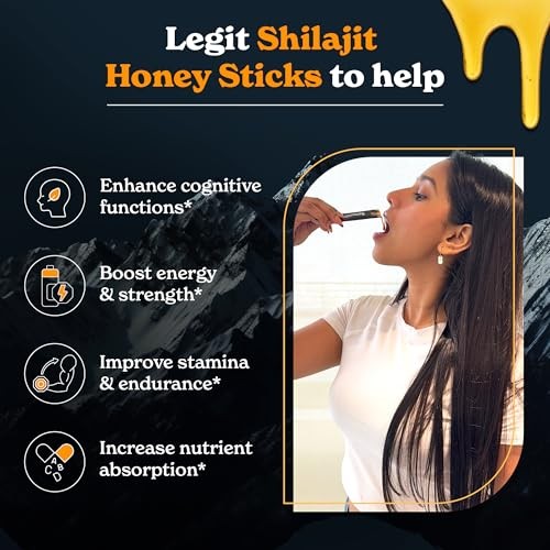 Better Alt Pure Himalayan Shilajit Sticks with Organic Honey 30 Sticks