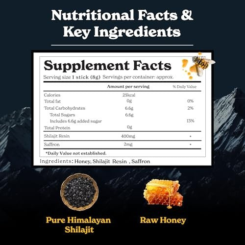 Better Alt Pure Himalayan Shilajit Sticks with Organic Honey 30 Sticks