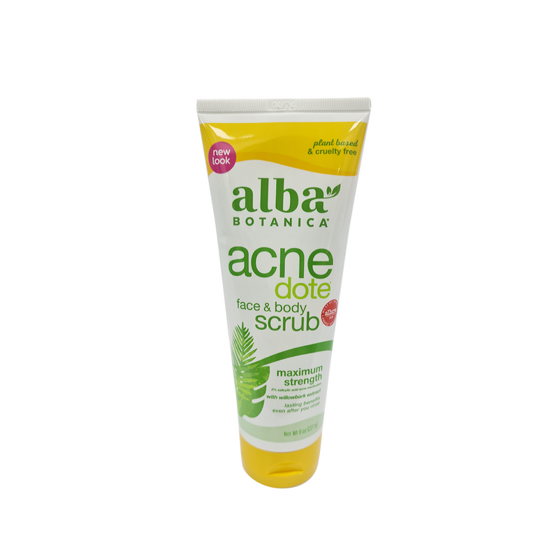 Alba Botanica, Acnedote®, Face & Body Scrub, Maximum Strength, 8 Oz