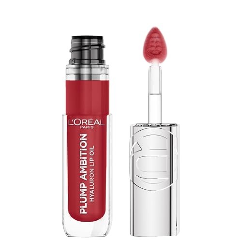 L'Oréal Paris Plump Ambition Hyaluron Lip Oil Gloss, Cherry Cherie, 0.16 Fl Oz