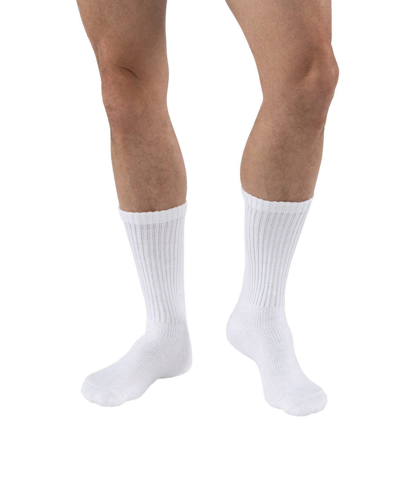 Jobst SensiFoot Diabetic Compression Socks 8-15 MmHg Crew, Closed Toe, White, Large